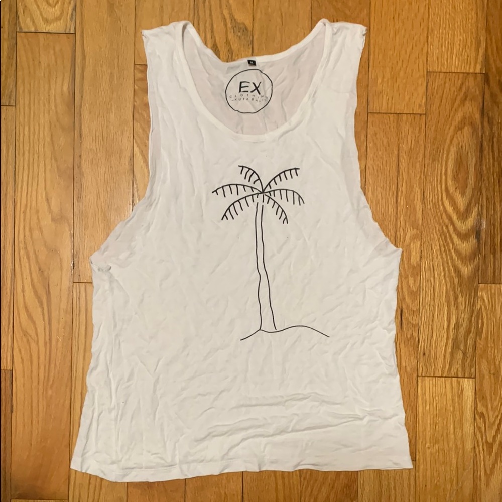 White Palm Tree Women's Tank Top